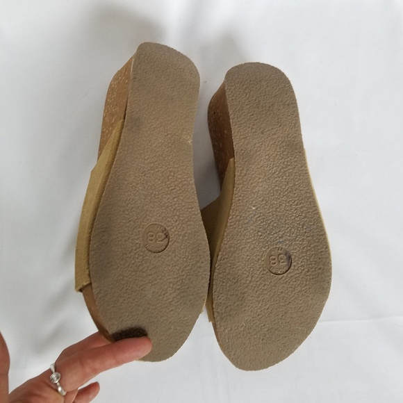Napa Flex Genuine Suede Slide Platform Slides Sandals 38 David Tate 90s Y2K - Picture 5 of 5